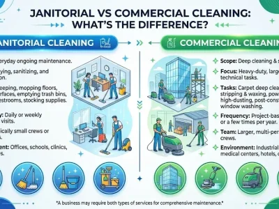 Janitorial vs Commercial Cleaning: What's the Difference?